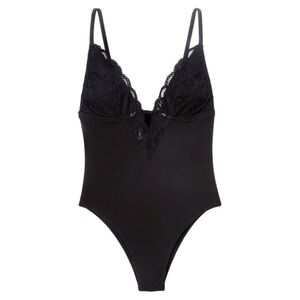 Fleur Du Mal Charlotte 3-Way Bodysuit, Black, Sz XS